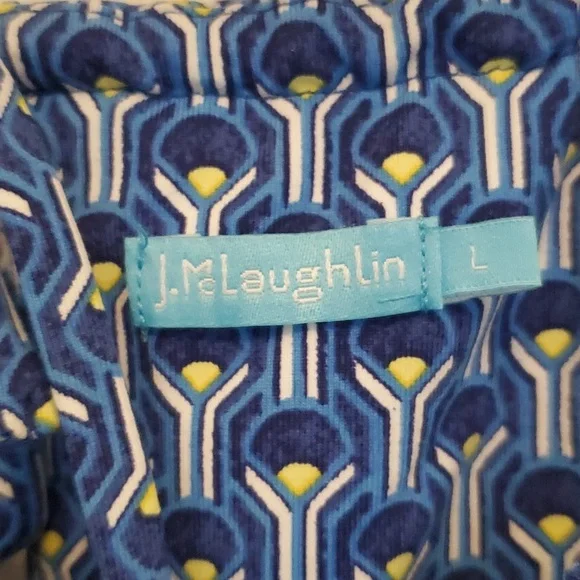 J. McLaughlin Halter Dress, Blue & White, Size L - Picture 3 of 10